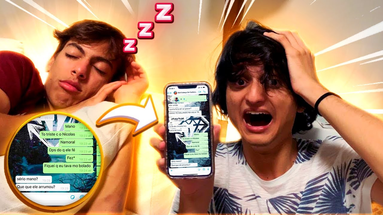 INVADI O CELULAR DO PAINZEIRO ENQUANTO ELE DORMIA!!