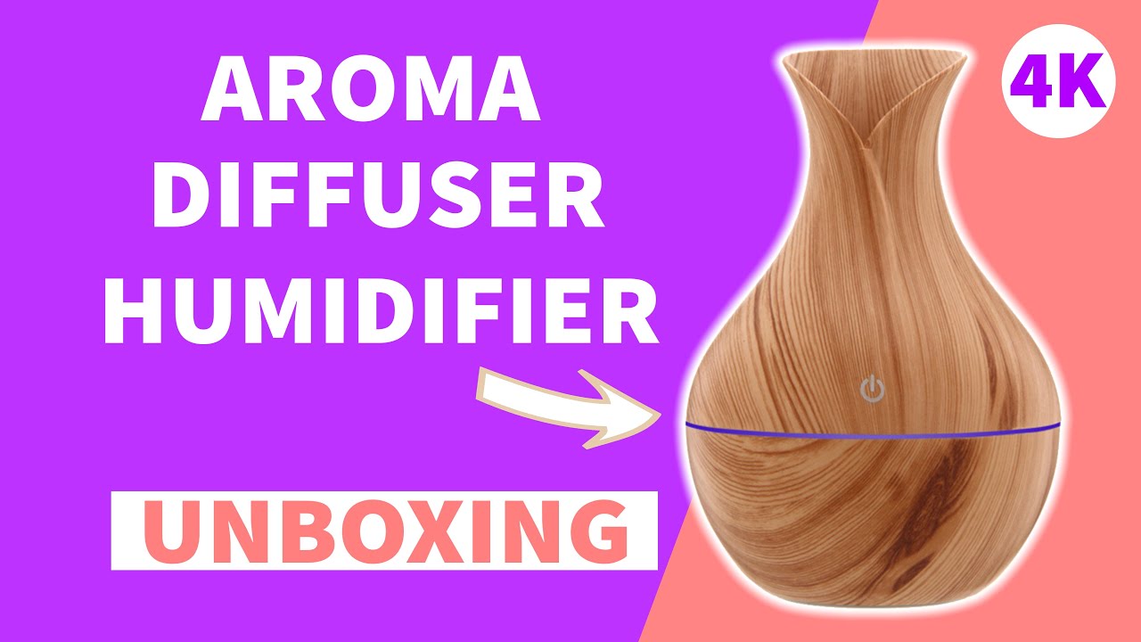 Bestseller Aroma Diffuser Humidifier 130ML Wood USB Unboxing and Review 4K