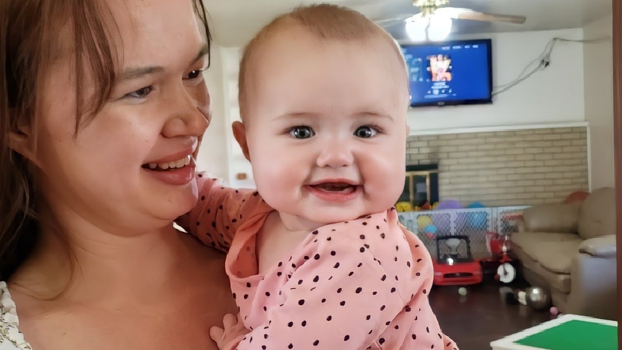 Baby Aubreys cute wakeup personality & playful siblings #7monthold #siblings #morningroutine