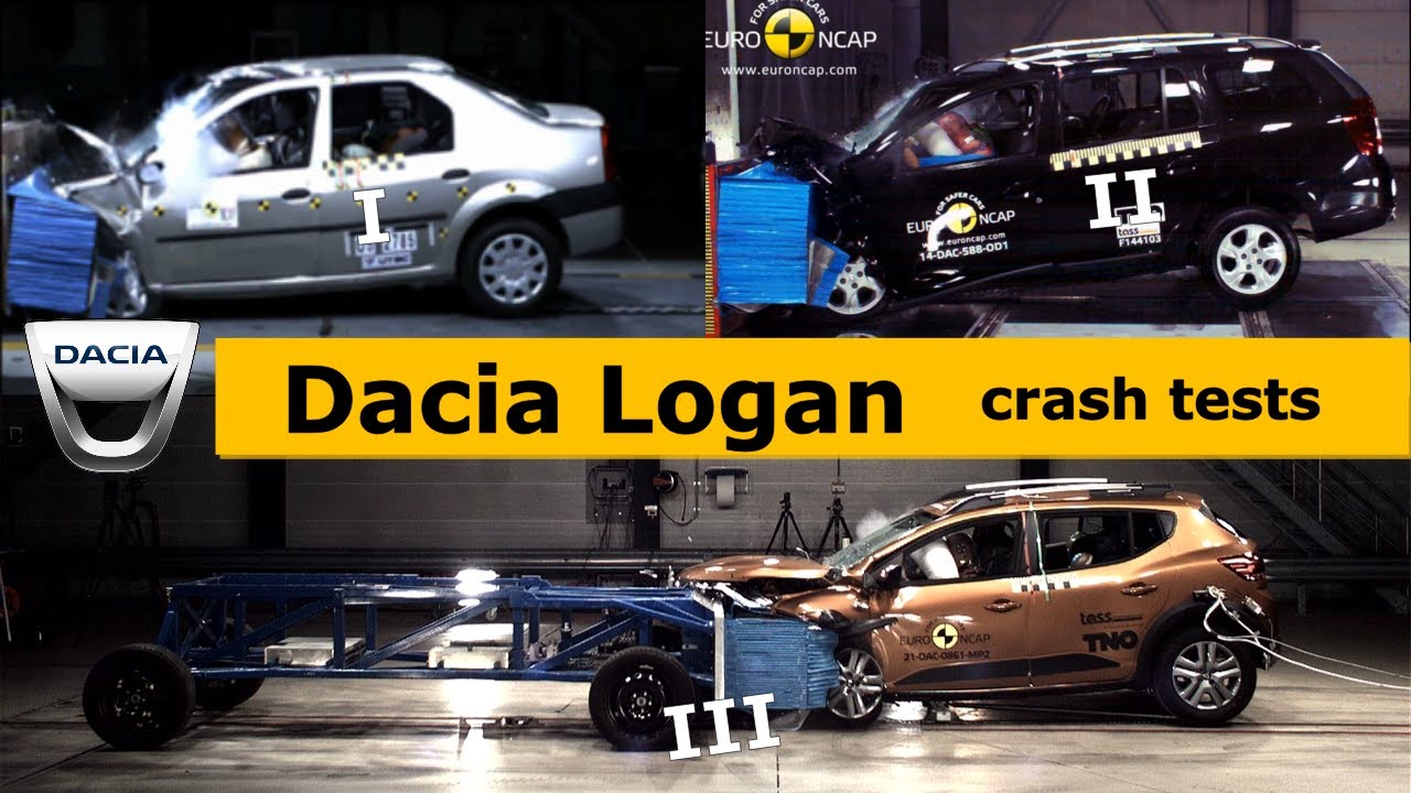 Dacia Logan crash test (1 2 3) all generations (Euro NCAP)