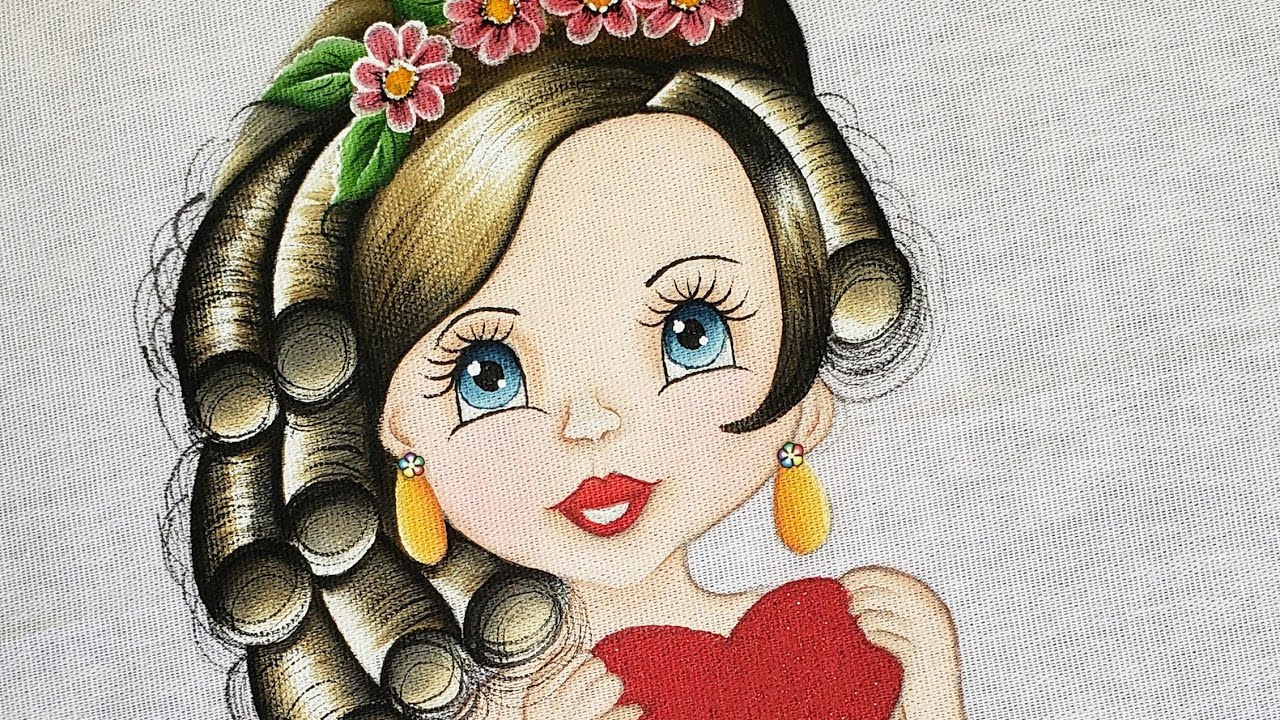 COMO PINTAR BONECA EM PANO DE PRATO. ( BONEQUINHA TATIANA)  zap 31 993974858