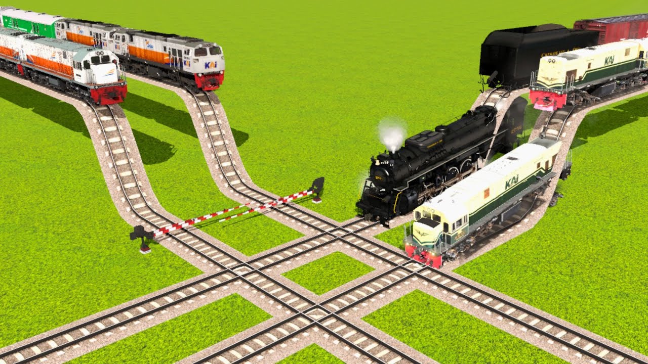 Kereta Melintas di Rel Tangga Secara Bergantian 🚂‼️