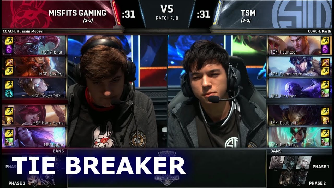 Misfits vs TSM Tie Breaker | Day 7 Main Group Stage S7 LoL Worlds 2017 | MSF vs TSM G2