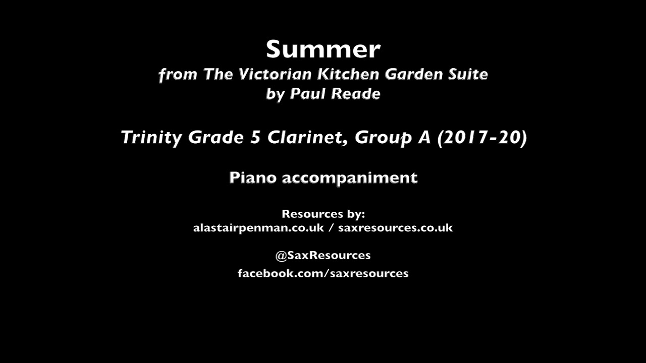 Summer from the Victorian Kitchen Garden Suite by Paul Reade. Piano accompaniment.