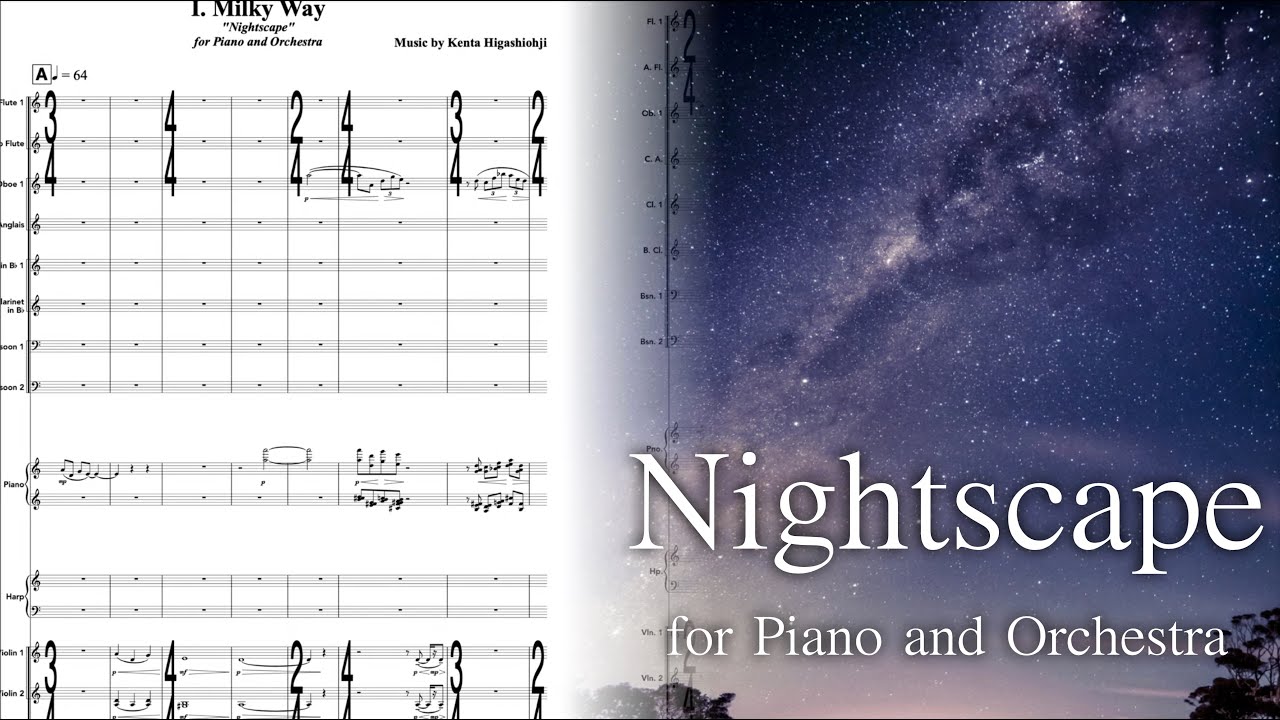 東大路憲太 - Nightscape for Piano and Orchestra【Sheet Music/Score】