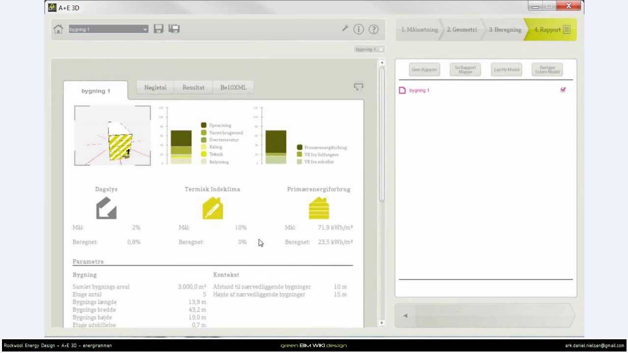 Rockwool Energy Design og A+E 3D - Export af A+E data - import data i Rockwool's energiramme