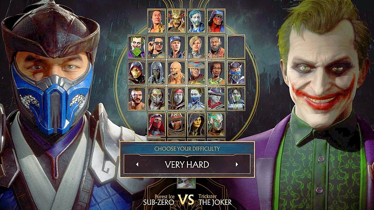 Mortal Kombat 11 Joker Vs Sub Zero Gameplay Very Hard Difficulty MK11