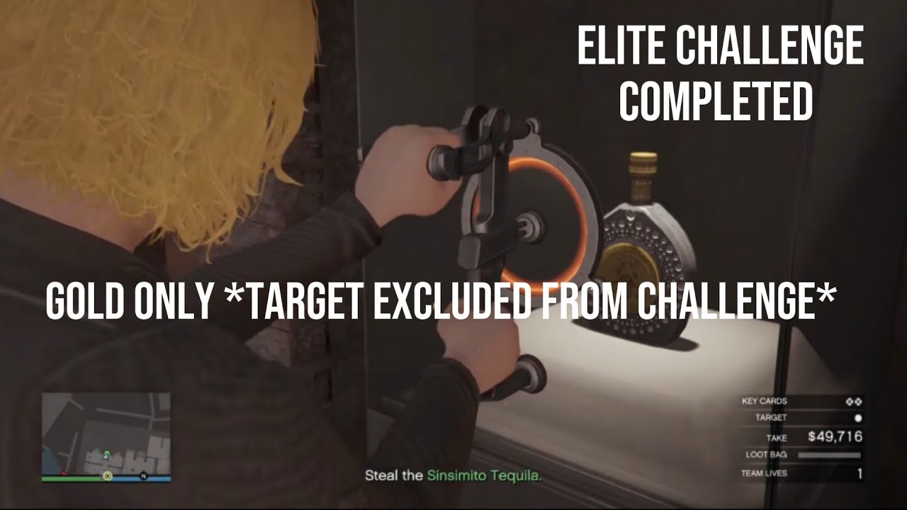 The Cayo Perico Heist but we only take Gold + Elite Challenge Complete 