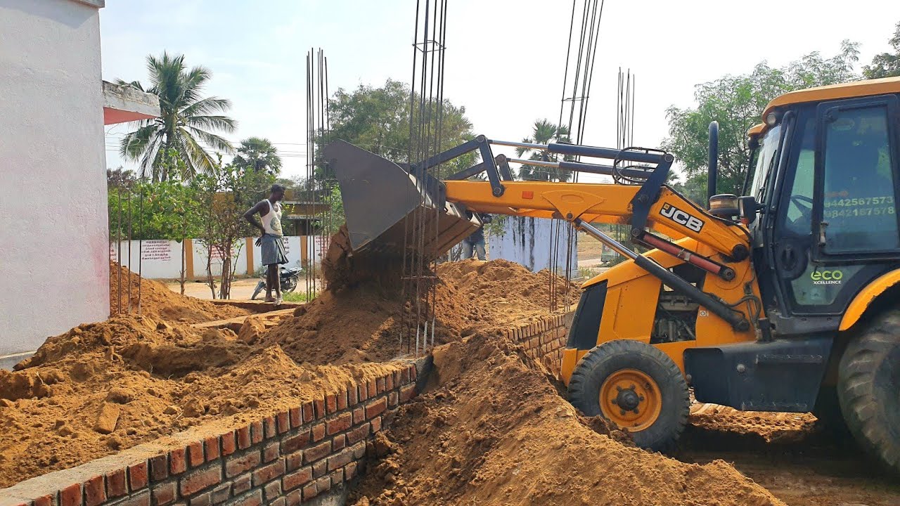Foundation Techniques_Basement Backfilling Sand Process with JCB|Consolidation Work on Foundation