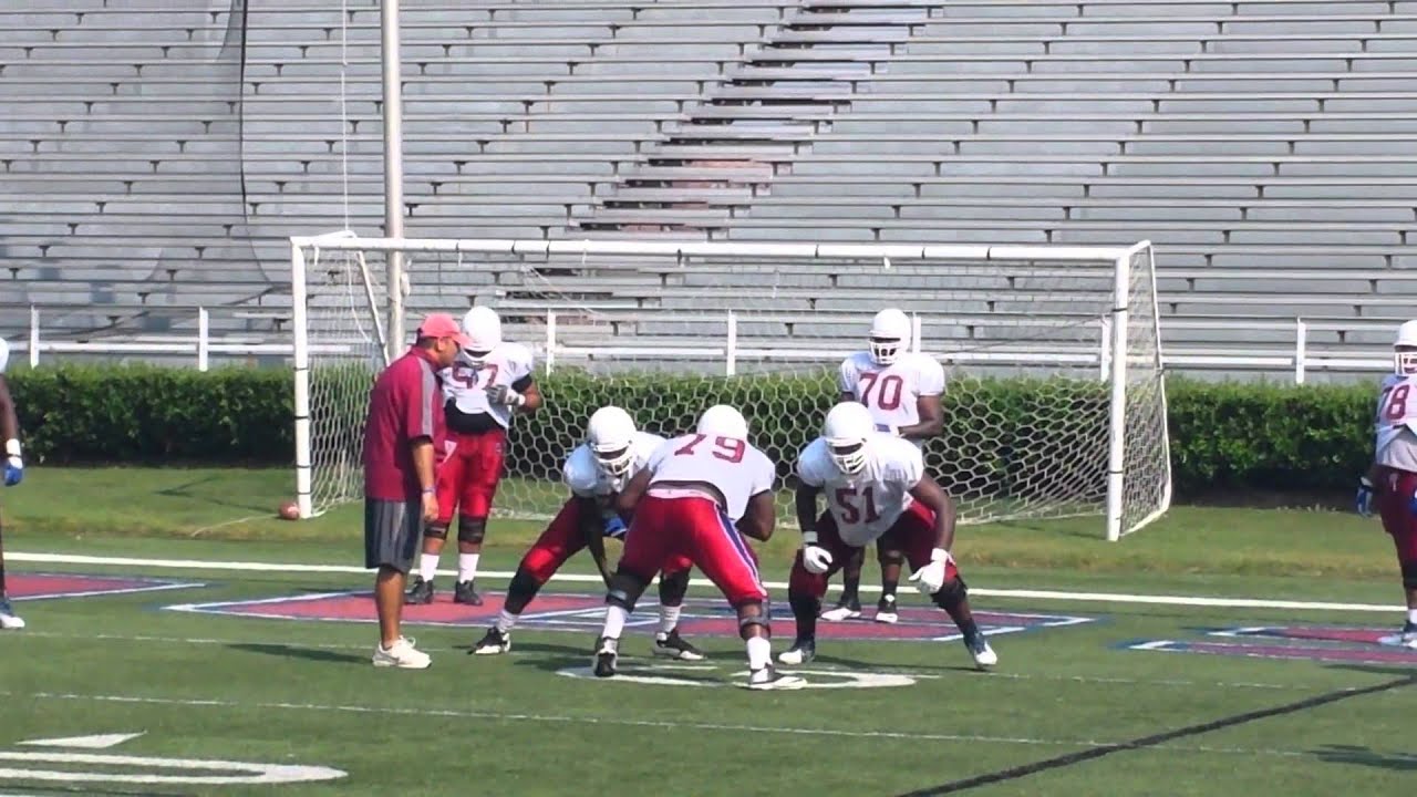 S.C. State offensive linemen at work