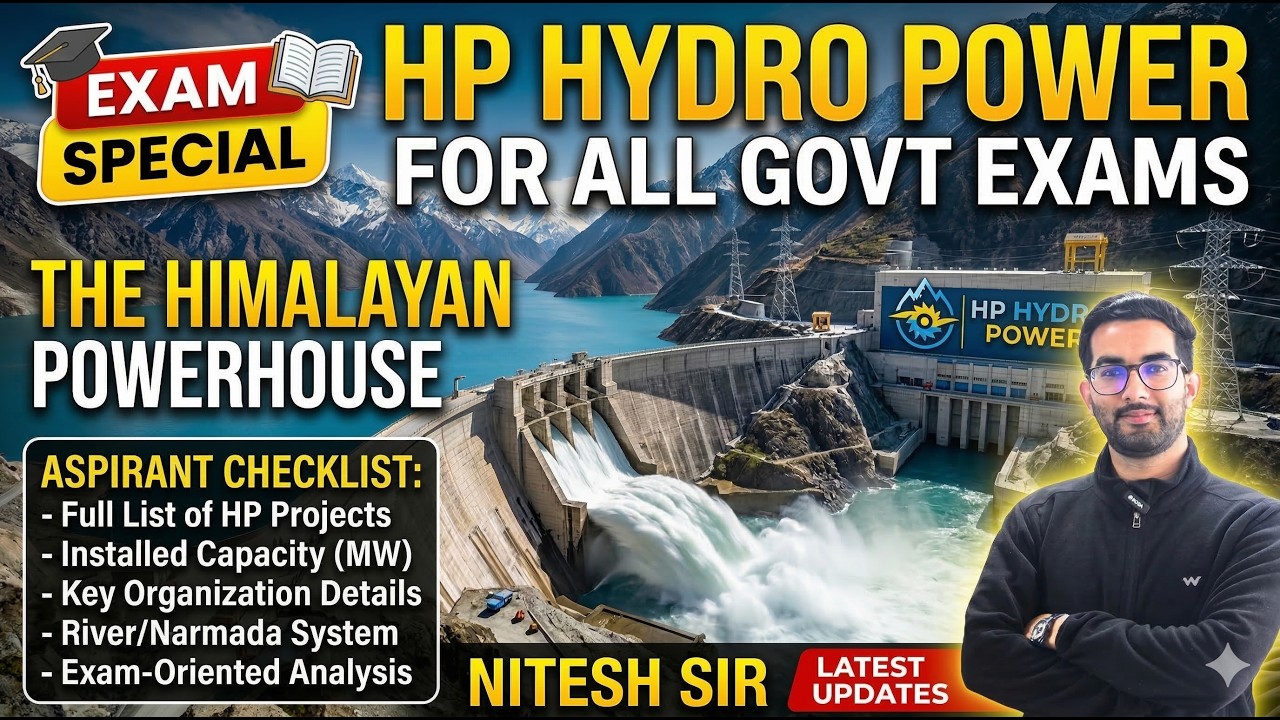 HP Hydro Power Projects | Full List, Capacity & Organizations | HP GK for Govt Exams By Nitesh Sir