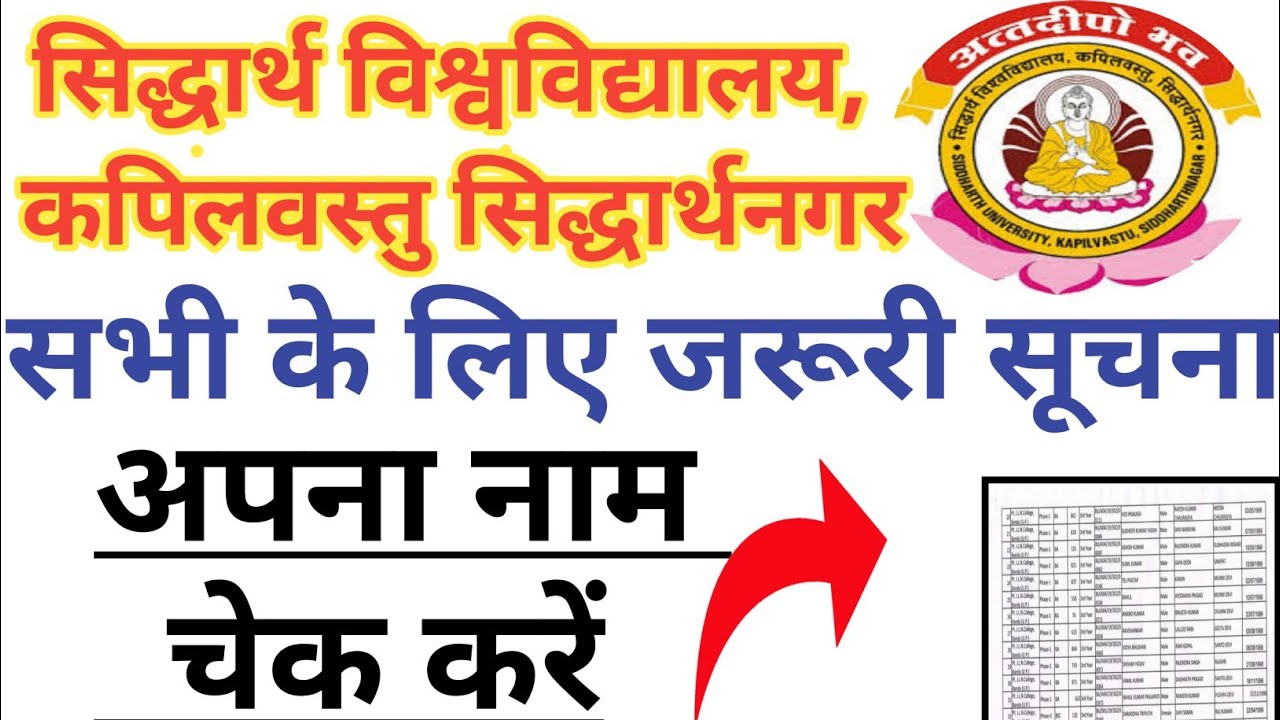 Siddharth University Notice UG/PG 2022😊😊//University Latest Update Today// University News Today