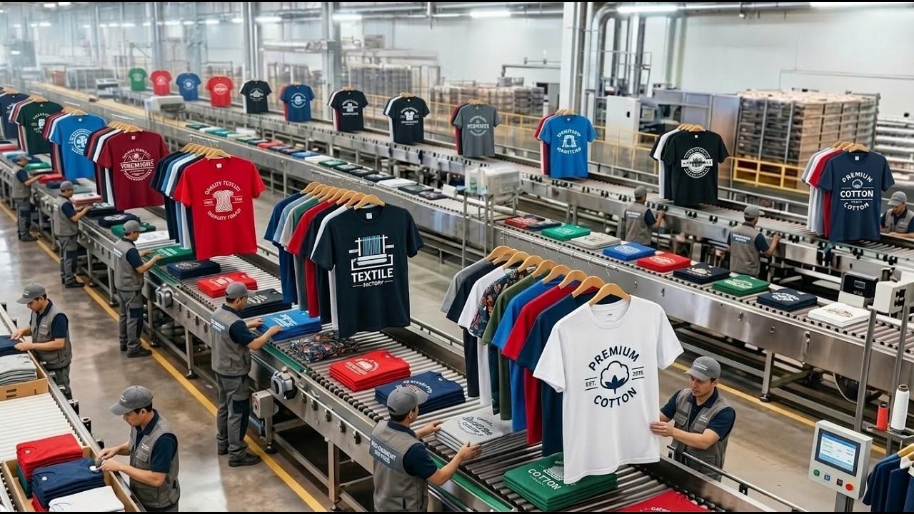 Inside a Modern Knitting Factory | How Cotton T-Shirts Are Made Step by Step (Full Process)