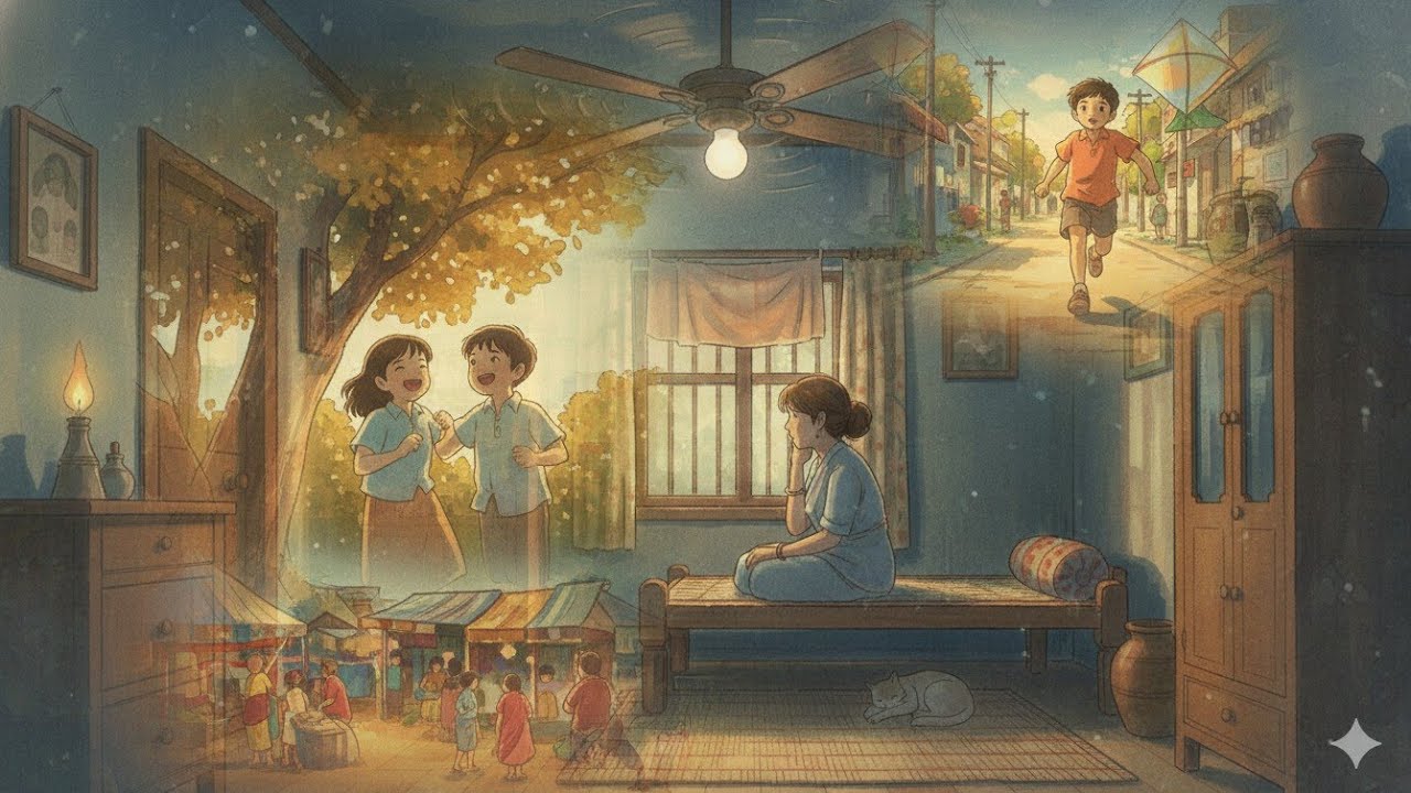 “Sundays in the 1990s | When Life Was Slow 🍃 | Ghibli-Inspired Indian Nostalgia”