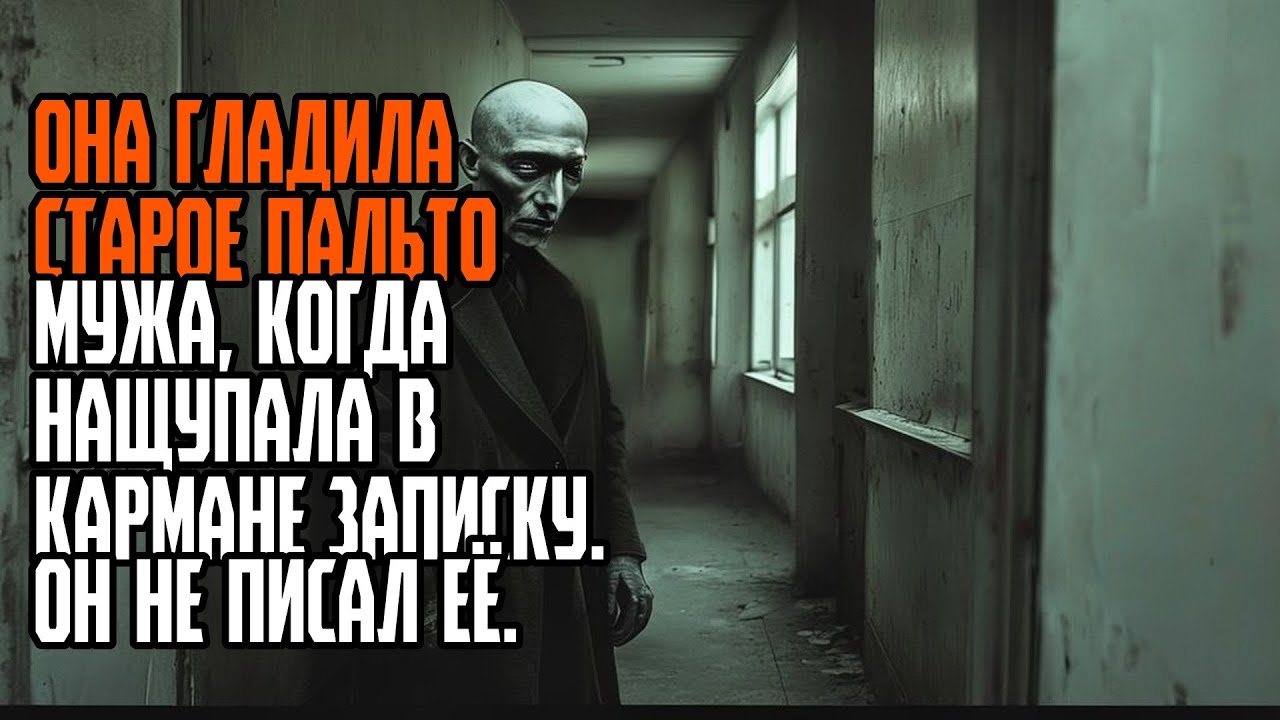ОНА ГЛАДИЛА СТАРОЕ ПАЛЬТО МУЖА, КОГДА НАЩУПАЛА В КАРМАНЕ ЗАПИСКУ  ОН НЕ ПИСАЛ ЕЁ