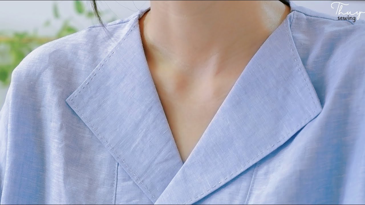 How to cut and sew beautiful V-neckline style | step-by-step tutorial