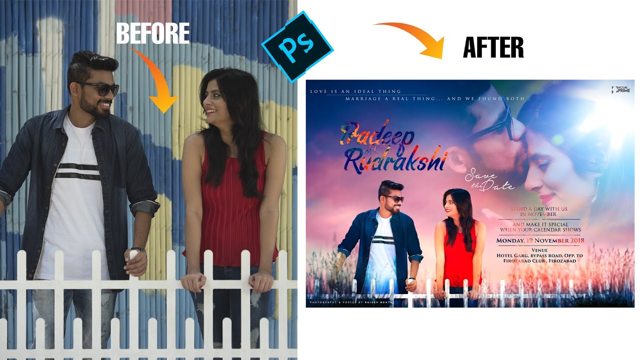 Movie or Couple Pre-Wedding Poster Design in Photoshop – Hindi Tutorial
