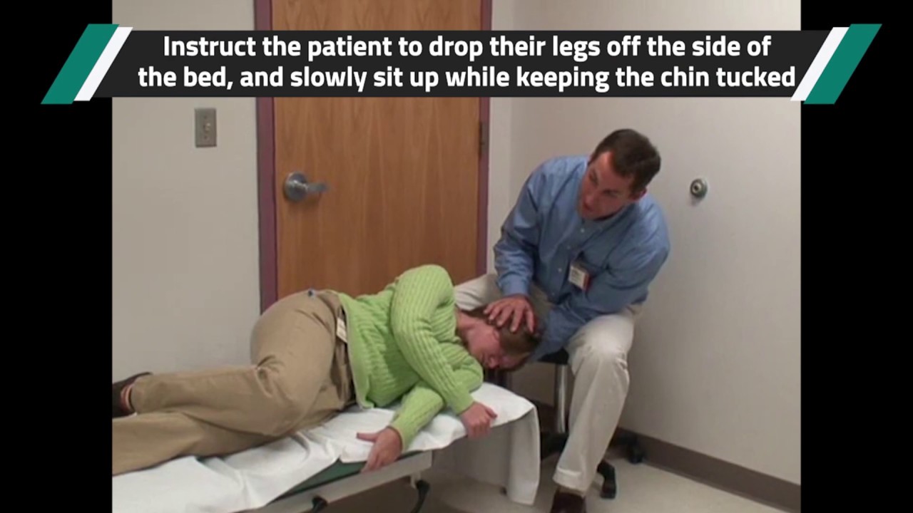 Performing an Epley Maneuver and Alternative Positioning (Vestibular Rehab)