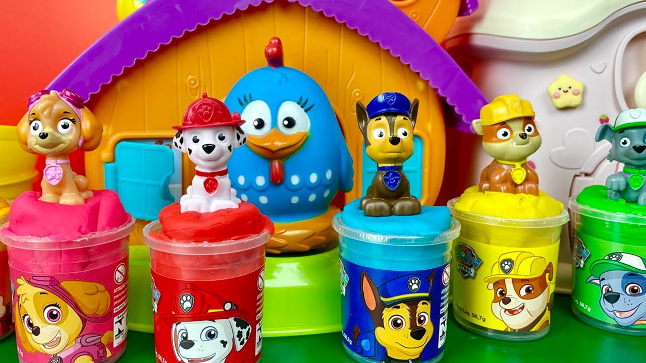 Galinha Pintadinha Brinca Com a Patrulha Canina e Pintinho Amarelinho Na Casa Coelho