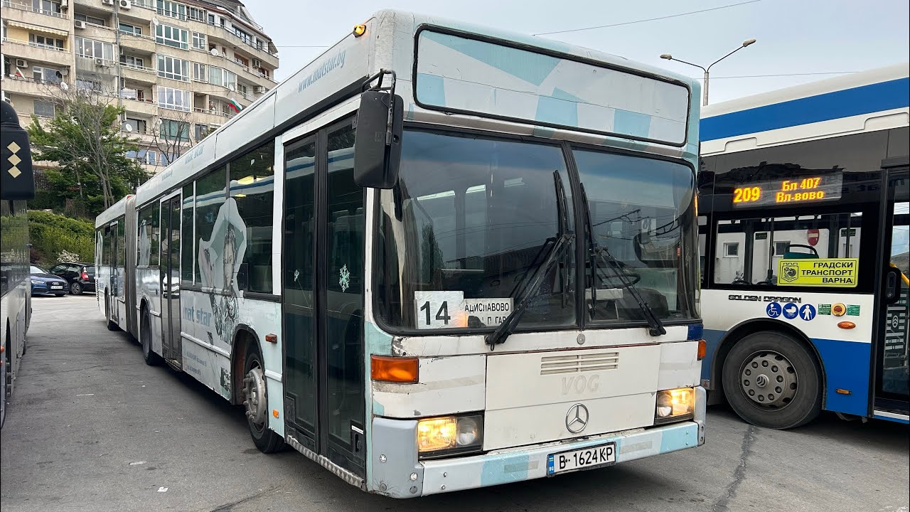 Mercedes-Benz O405GN2 [В 1624 КР] Line - 14 (Video) Возене до обръщач “Почивка”!