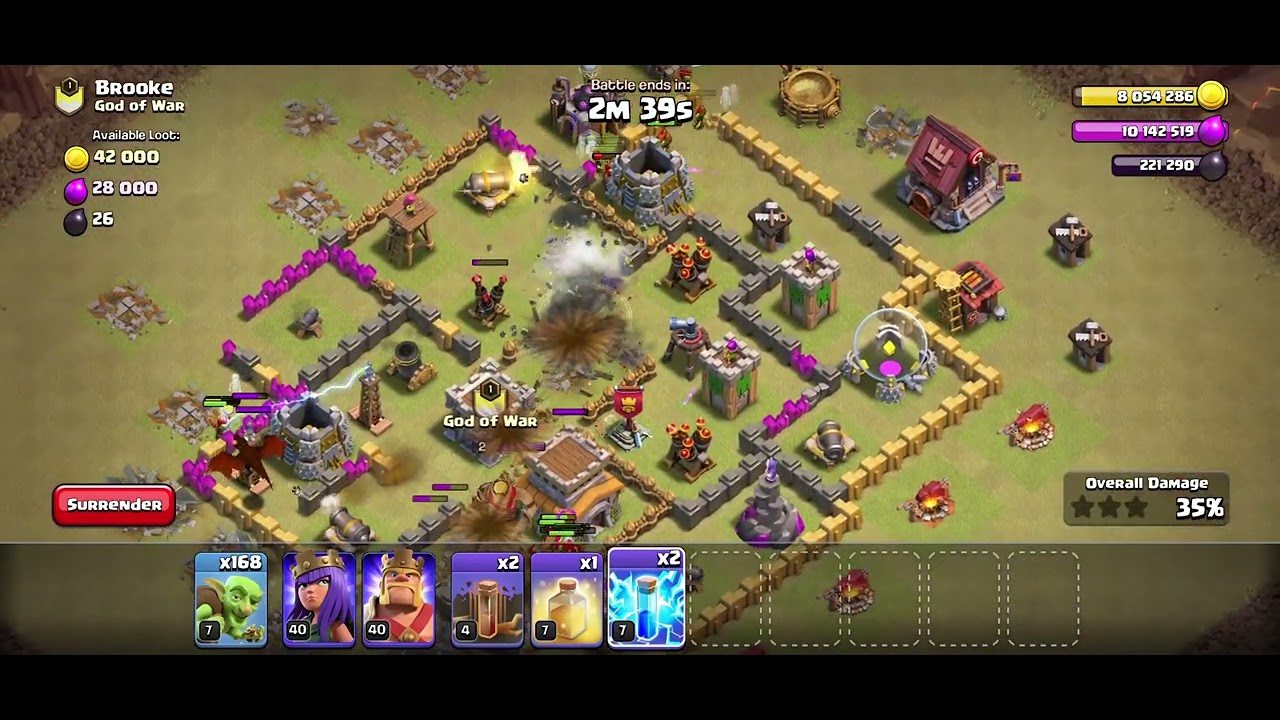 Deploying ONLY goblins on a TH8 base in CWL - Clash of Clans