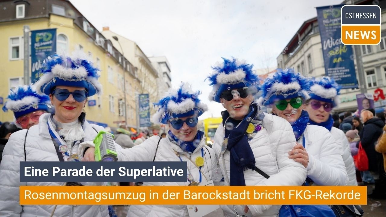 FULDA: Eine Parade der Superlative - Rosenmontagsumzug in der Barockstadt bricht FKG-Rekorde