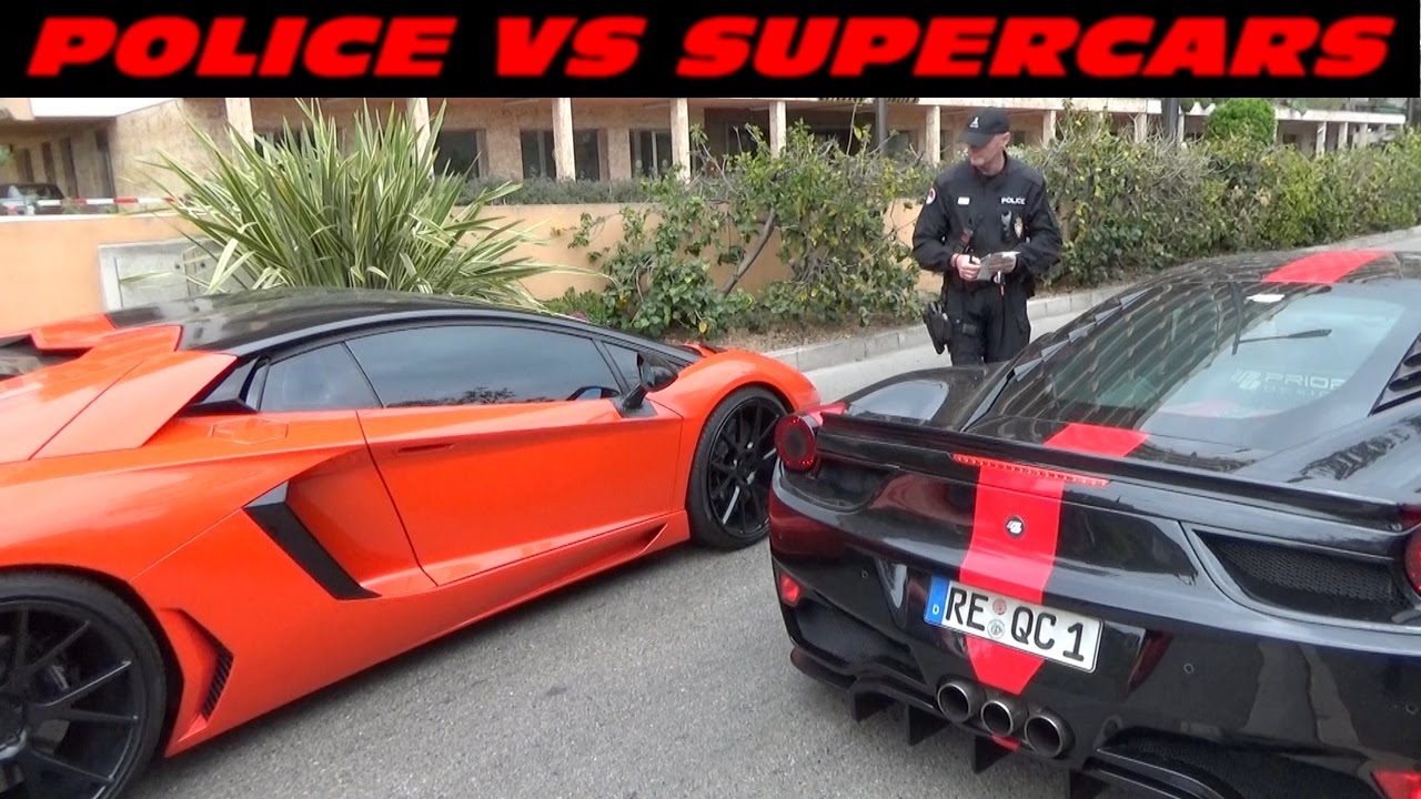 POLICE VS SUPERCARS MONACO  !!
