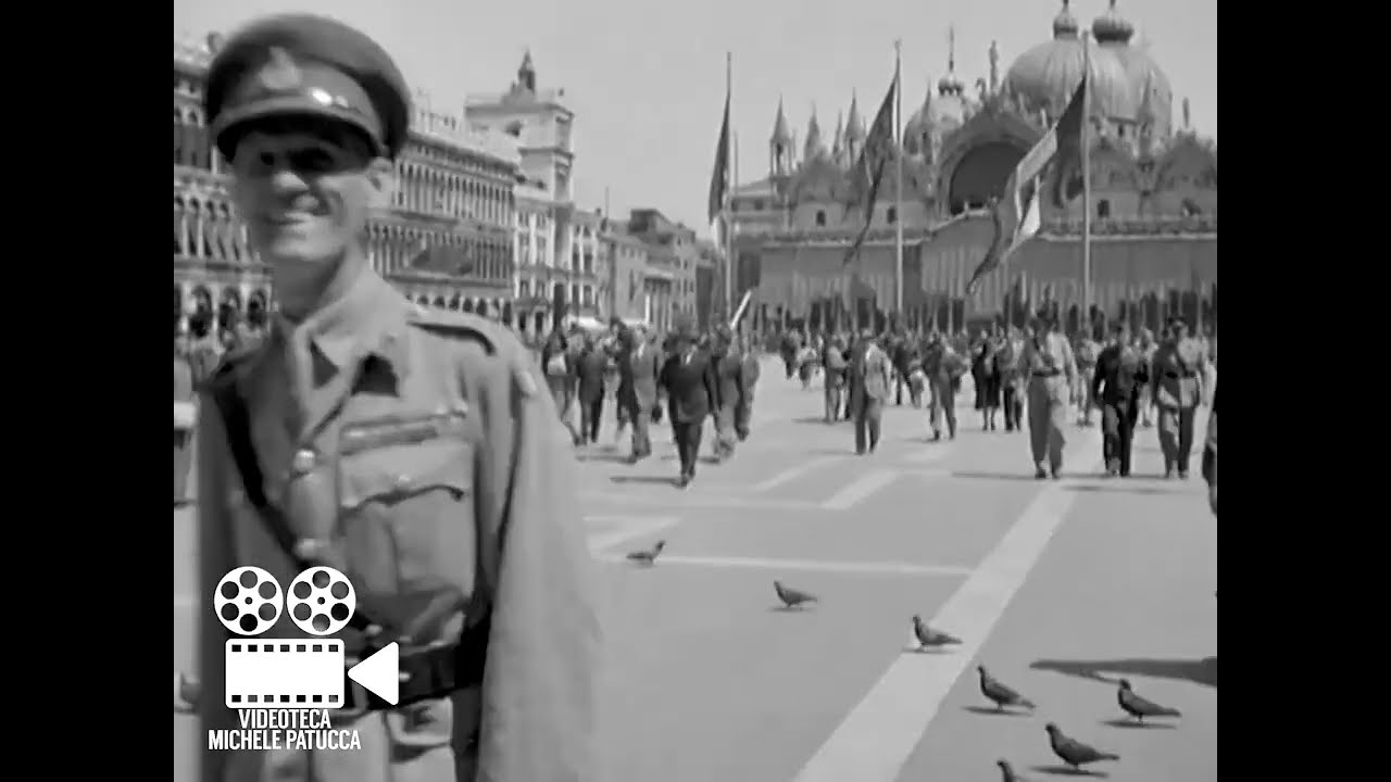 Il Generale Mark W. Clark visita Venezia durante la 2° Guerra Mondiale | Filmato raro WWII (1945)