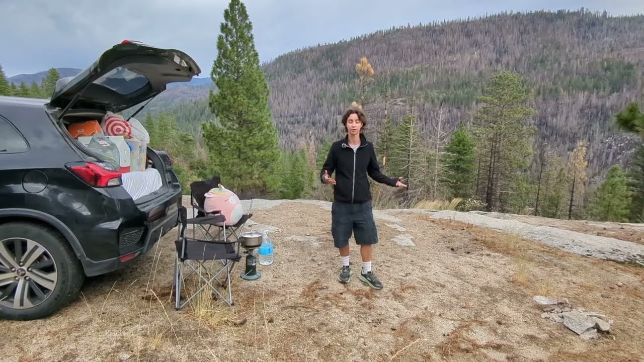 Dispersed Car Camping in National Forest Free Campsite with Beautiful Views California, USA