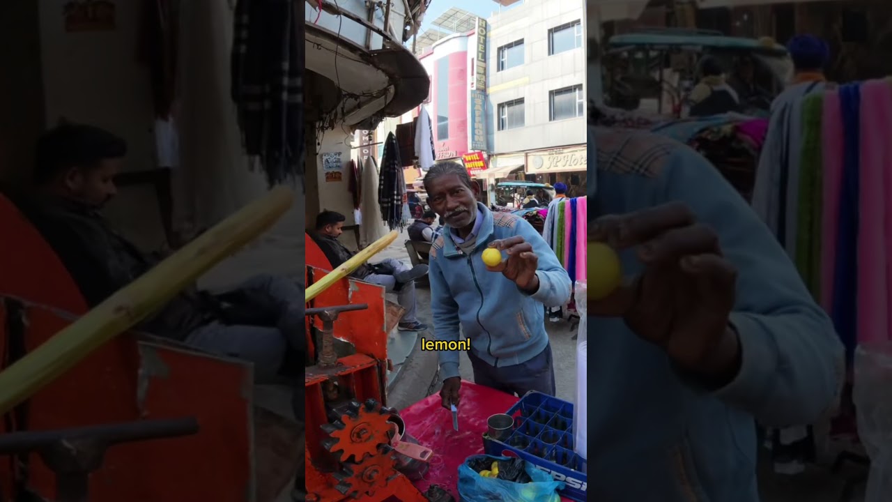 Сок из сахарного тростника за $0.40 в Амритсаре, Пенджаб 🇮🇳 #одиночныепутешествия #уличнаяеда