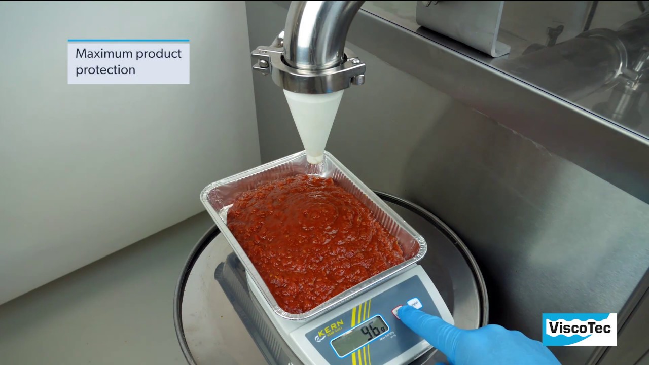 Produktschonende Abfüllung von stückigen Soßen mit Dosier- und Abfüllsystemen von ViscoTec