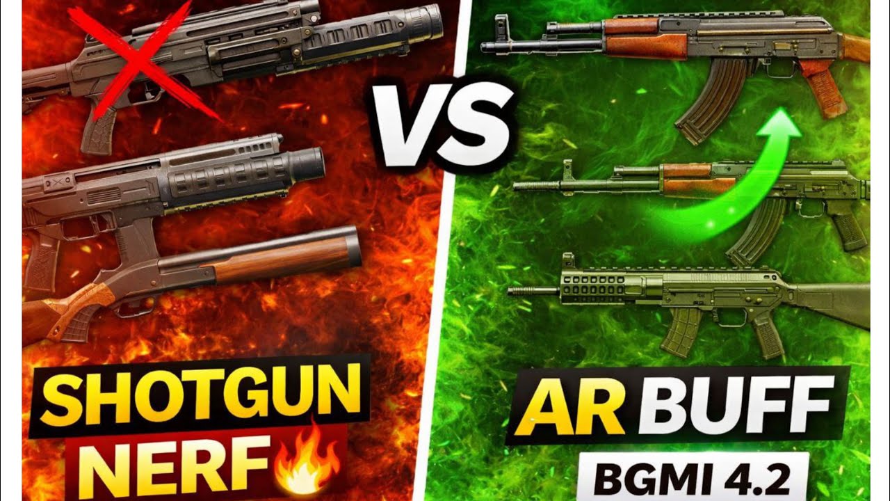 BGMI 4.2 Update 😱 Shotgun Nerf | AR Buff 🔥 Live Damage Proof
