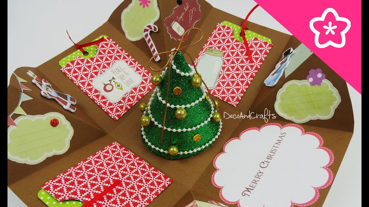 Cajita Tarjeta Explosiva Navidad Excelente idea Para regalo - DecoAndCrafts