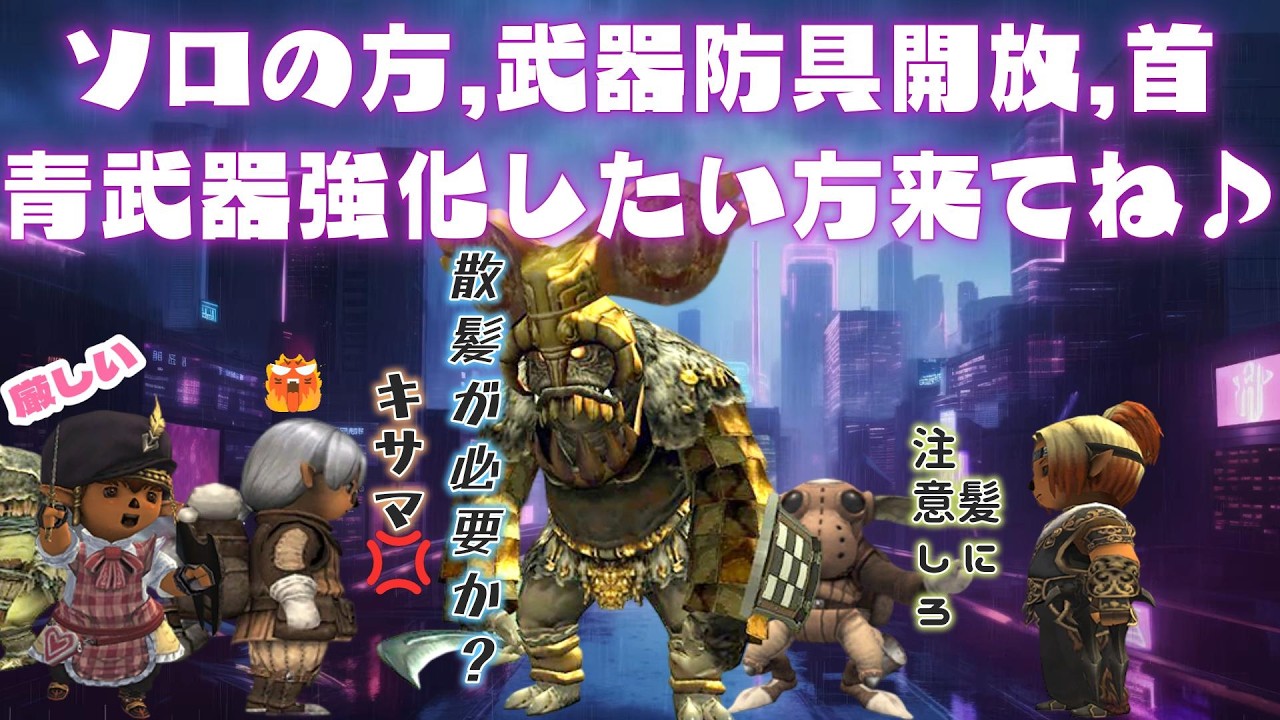 ソロの方,武器防具開放,首,青武器強化したい方はどなたでもぜひ参加してね❤ 今から始めても楽しめる面白いゲームはファイナルファンタジー１１  (FF11)ビスマルクサーバー