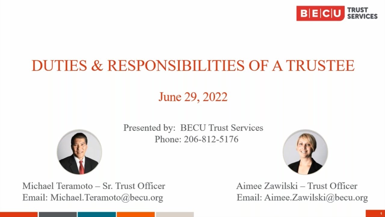 Duties and Responsibilities of a Trustee