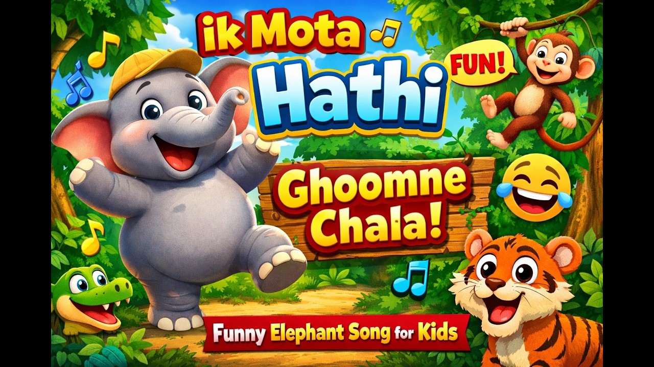 Ek Mota Hathi Ghoomne Chala 🐘🎵 | Funny Elephant Song for Kids