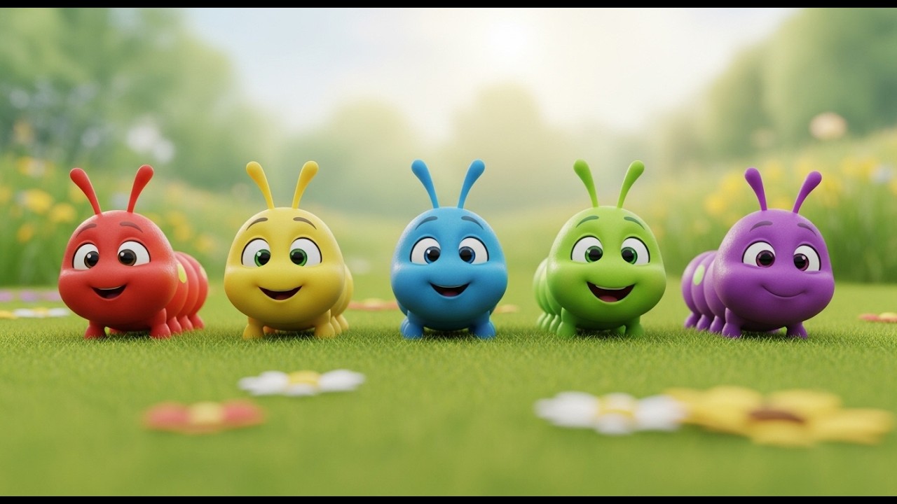 Five Little Caterpillars Crawl Crawl Crawl | Nature & Transformation Song for Kids