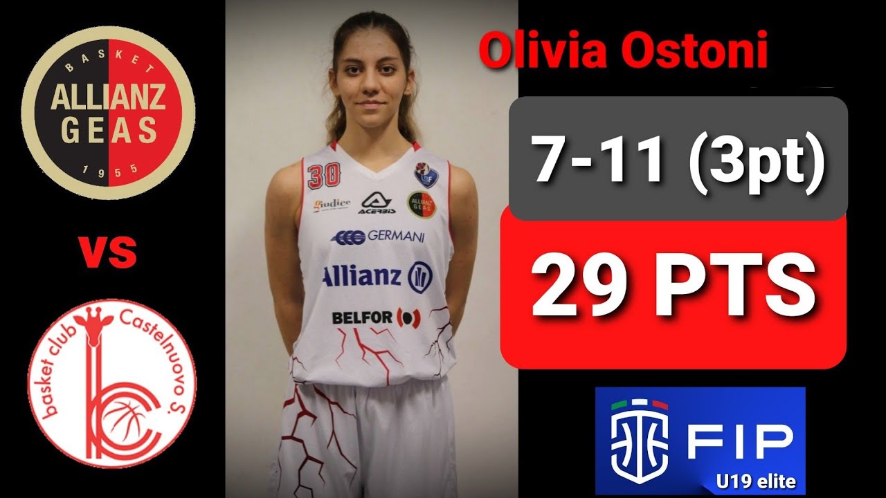 Olivia Ostoni Highlights | 29 points 🎥 7 TripleP | Allianz Geas vs Castelnuovo | FIP U19 Elite 2023