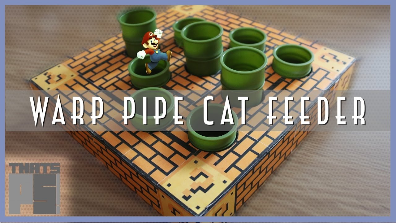 DIY Super Mario Warp Pipe Cat Feeder
