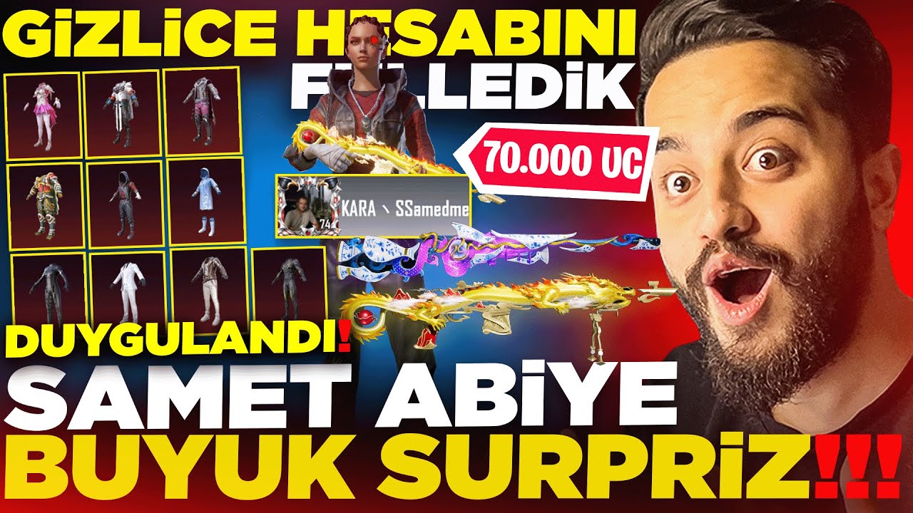 YILLAR SONRA KULÜBE PUSULARI YAPTIĞIMIZ SAMET ABİNİN HESABINI GİZLİCE FULLEDİK! (70.000 UC) PUBG Mob