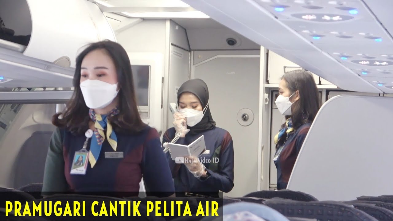 Intip Aktifitas Pramugari Cantik Pelita Air saat Terbang Perdana Jakarta - Bali Pesawat Airbus A320