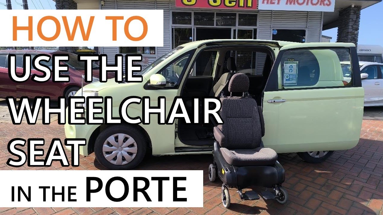 How to use wheelchair seat in the Porte /Spade. Swing out seat with wheels for disabilities.