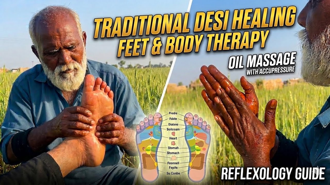 Heal Whole Body Through Feet | Desi Foot Massage with Oil & Accupressure | Full Reflexology Guide