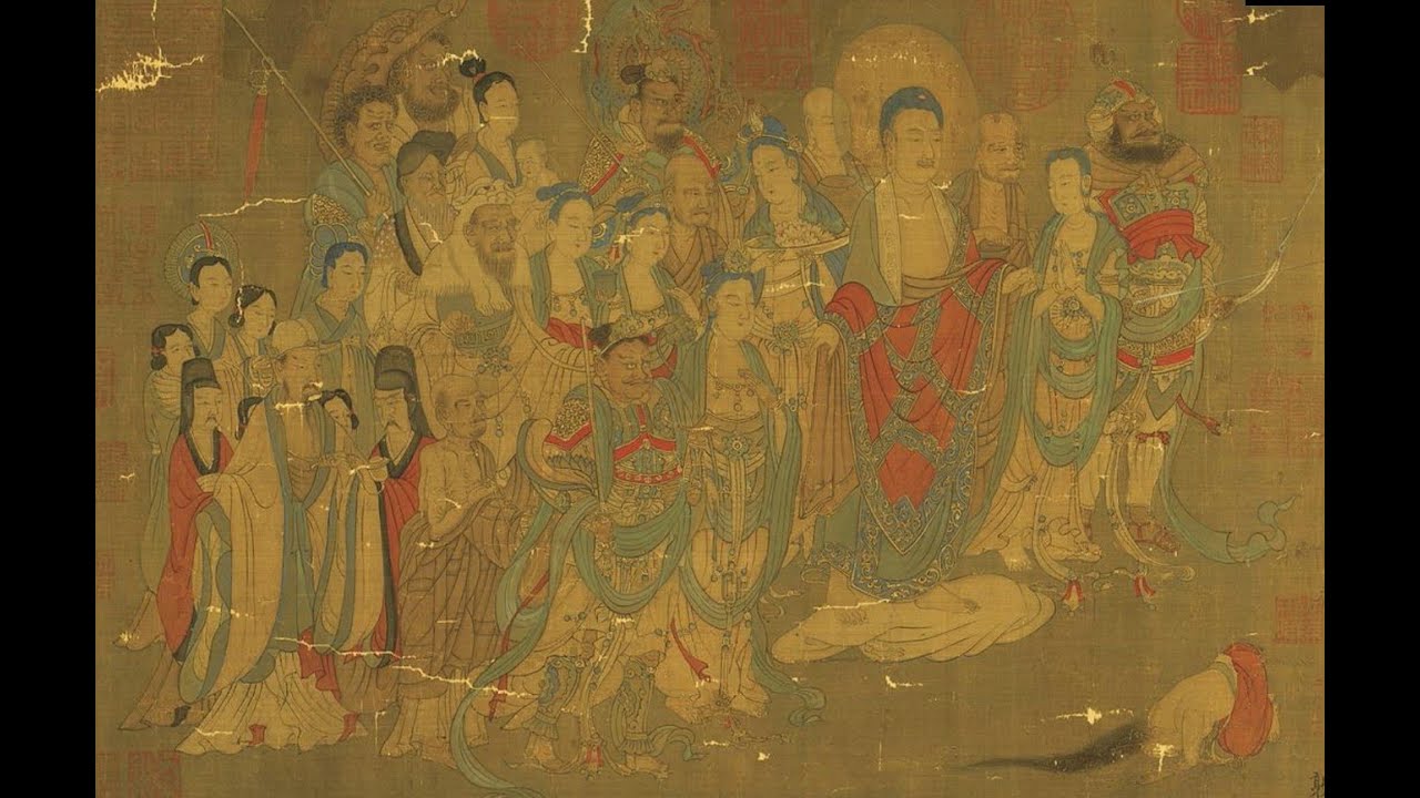 艺术赏鉴：南宋 燃灯佛授记释迦文图 高清国画原作细节欣赏 古代工笔人物画
