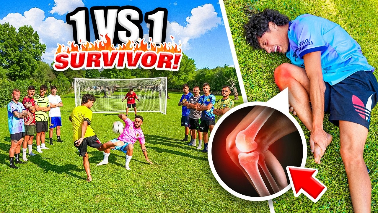 🦴☠️ CROCIATI A RISCHIO! 1 vs 1 SURVIVOR FOOTBALL CHALLENGE!!! ⚽️