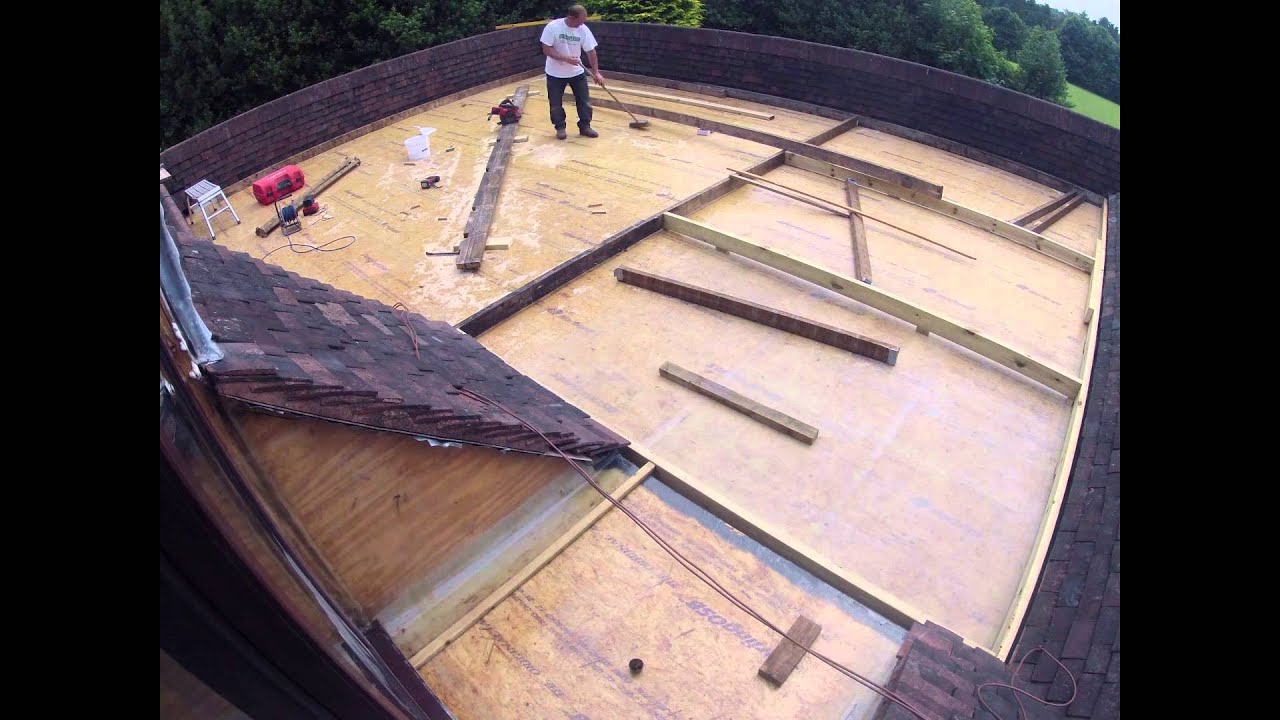 New fibreglass flat roof with decking timelapse