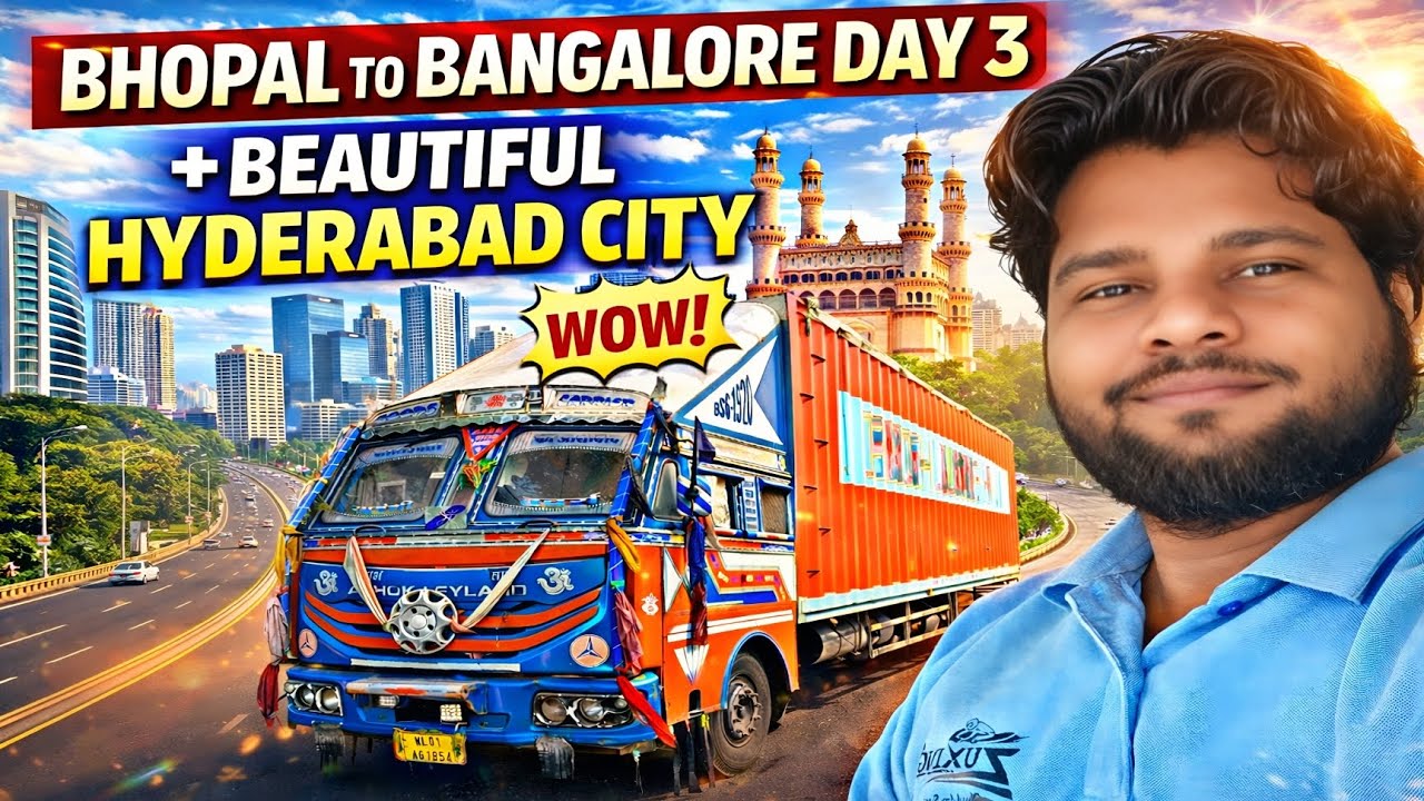 Lajawab हैदराबाद City 😍 || South India Tour Day - 3 || Bhopal To Bangalore Trip || Truck Driver Vlog