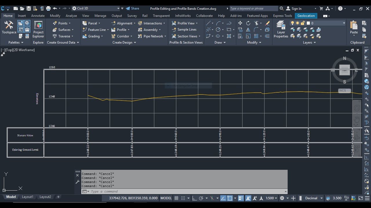 Profile Editing and Profile Bands Creation in Autodesk Civil 3D (Session 3)