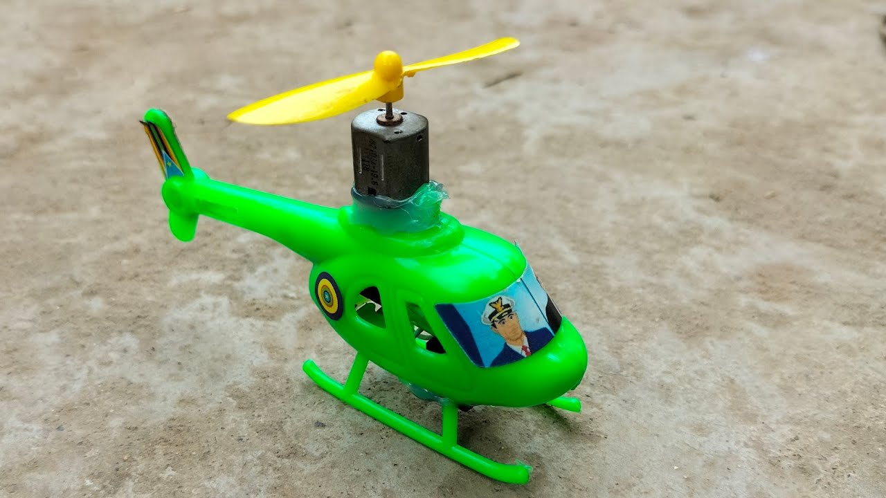 how to make a helicopter with motor fan battery toy