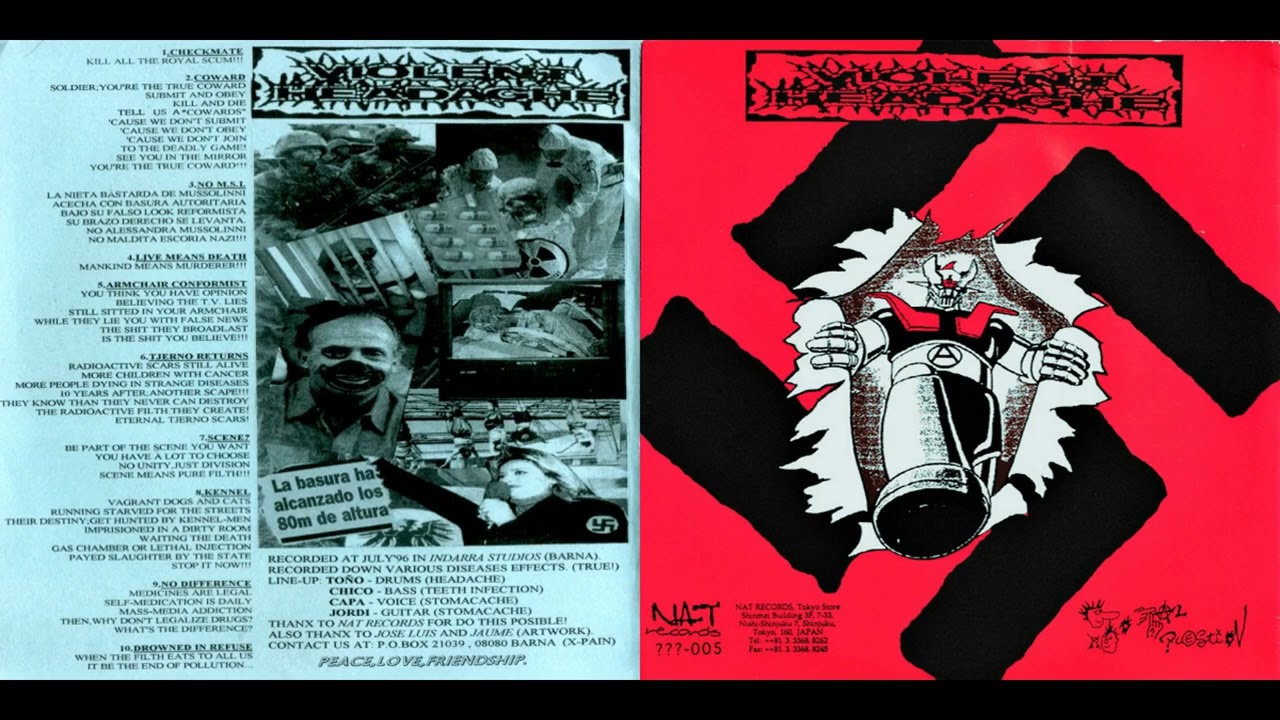 Violent Headache / Carcass Grinder - Violent Headache / Trituradora De Cadáveres split 7" (1997)